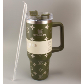Термокружка Stanley Quencher H2.0 Tumbler 1,18 л Olive Green Monogram KT6007842