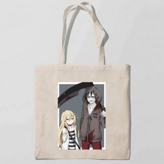 Эко-сумка шоппер с принтом Angels of Death Ангел Кровопролития 5 Кавун Бежевый