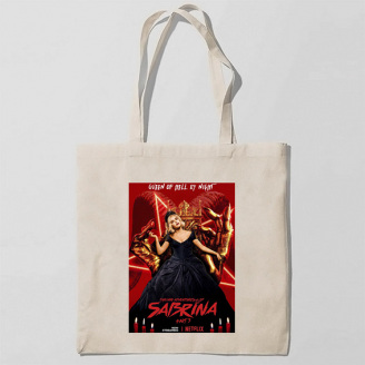 Эко-сумка шоппер с принтом Леденящие душу приключения Сабрины - Chilling Adventures of Sabrina Кавун Бежевый
