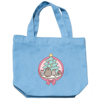 Детская эко-сумка 2Life Pusheen cat Кот новый год 25х22 см Голубой (v-12160)