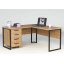 Стол угловой офисный Tobi Sho LOFT Gold СУЛГ/2-1 с 4 ящиками столешница 18 мм, 1400х1200х750 Дуб аппалачи Тернополь