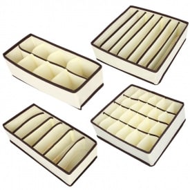 Набор из 4 органайзеров в шкаф для хранения ANbeauty Beige (AN0103412)