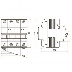 Автоматичний перемикач Lightwell JXQ5-125/4P для DIN-рейки (256729) Нова Прага