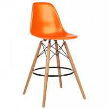 Барний стілець Тауер-Вуд помаранчовий на дерев'яних ніжках