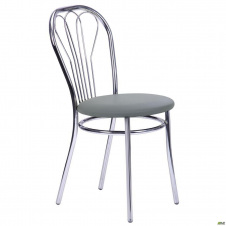 Кухонний стілець AMF Велес хром м'яке сидіння сірого кольору