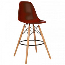 Барний стілець Тауер-Вуд коричневий на дерев'яних ніжках