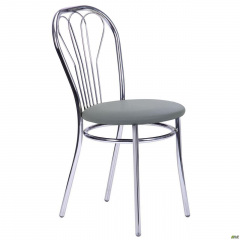 Кухонний стілець AMF Велес хром м'яке сидіння сірого кольору Єланець