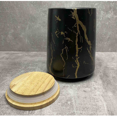 Банка порцелянова з бамбуковою кришкою 720 мл чорна Bona Di 805-721 Куйбишеве