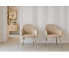 Комплект обеденных стульев Терра М-220 (2 шт.) с подлокотниками, мохер Макадамия/капучино, для кухни, столовой, 830×550×580 мм