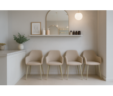 Комплект стульев обеденных Терра М-220 (6 шт.) с подлокотниками, мохер Макадамия/капучино, для кухни, столовой, 830×550×580 мм