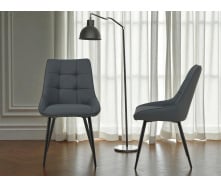 Комплект обеденных стульев Милано М-75 (2 шт.), кожзам Серый/черный, для кухни, столовой, кафе, 890×510×605 мм
