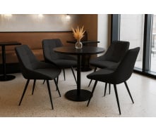 Комплект стульев обеденных Милано М-75 (4 шт.), кожзам Черный/черный, для кухни, столовой, кафе, 890×510×605 мм