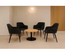 Комплект стульев обеденных Линн М-240 (4 шт.) с подлокотниками, для столовой, кухни, вельвет Черный/черный, 850х580х580 мм