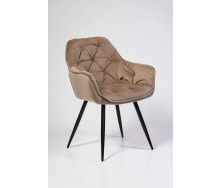 Стул обеденный Арис М-65 с подлокотниками, для кухни, столовой, кафе велюр Капучино/черный, 860х580х590 мм