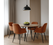 Комплект стульев обеденных Терра М-220 (4 шт.) с подлокотниками, мохер Карамель/черный, для кухни, столовой, 830×550×580 мм