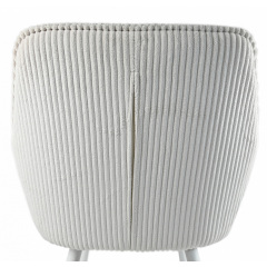 Комплект стульев обеденных Линн М-240 (6 шт.) с подлокотниками, для столовой, кухни, вельвет Белый антик/белый, 850х580х580 мм Миргород