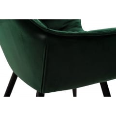 Комплект обеденных стульев Арис М-65 (4 шт.) с подлокотниками, велюр Изумруд/черный, для кухни, столовой, 860×580×590 мм Миргород