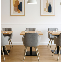 Комплект стульев обеденных Осло М-235 (6 шт.) с подлокотниками, для столовой, кухни, ткань фактурная Серый агат/капучино, 850х600х610 мм Весёлое