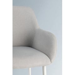 Комплект стульев обеденных Терра М-220 (6 шт.) с подлокотниками, мохер Устричный/белый, для кухни, столовой, 830×550×580 мм Лосиновка