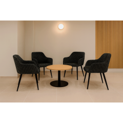 Комплект стульев обеденных Линн М-240 (4 шт.) с подлокотниками, для столовой, кухни, вельвет Черный/черный, 850х580х580 мм Киев