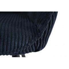 Комплект стульев обеденных Линн М-240 (2 шт.) с подлокотниками, для столовой, кухни, вельвет Черный/черный, 850х580х580 мм Ковель