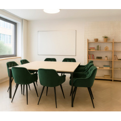 Стілець обідній Аріс М-65 з підлокітниками, для кухні, їдальні, кафе велюр Смарагд/чорний, 860х580х590 мм Кропивницький