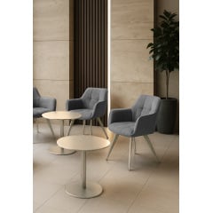 Комплект стульев обеденных Осло М-235 (2 шт.) с подлокотниками, для столовой, кухни, ткань фактурная Серый агат/капучино, 850х600х610 мм Дубно