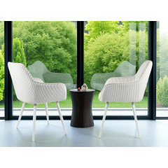 Комплект стільців обідніх Лінн М-240 (2 шт.) з підлокітниками для кухні, кухні, вельвет Білий антик/білий, 850х580х580 мм Житомир