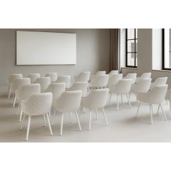 Комплект стільців обідніх Лінн М-240 (2 шт.) з підлокітниками для кухні, кухні, вельвет Білий антик/білий, 850х580х580 мм Житомир