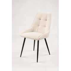 Комплект обеденных стульев Милано М-75 (6 шт.), кожзам Айвори/черный, для кухни, столовой, кафе, 890×510×605 мм Киев