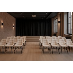 Комплект обеденных стульев Милано М-75 (6 шт.), кожзам Айвори/черный, для кухни, столовой, кафе, 890×510×605 мм Киев