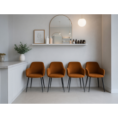 Комплект стульев обеденных Терра М-220 (4 шт.) с подлокотниками, мохер Карамель/черный, для кухни, столовой, 830×550×580 мм Мукачево