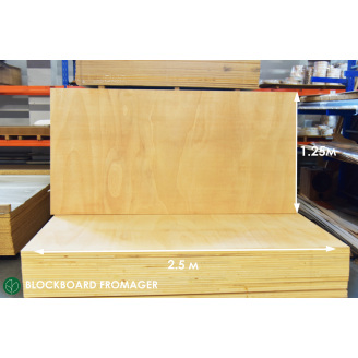 Столярная плита, облицованная шпоном сейбы (фромагера), 18 мм I/I 2,07х2,8 м