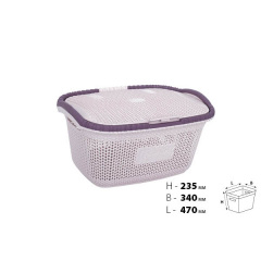 Корзина для белья с крышкой VIOLET HOUSE POWDER Виолетта 23,5х34х47 см Розовый (6481527) Ромны