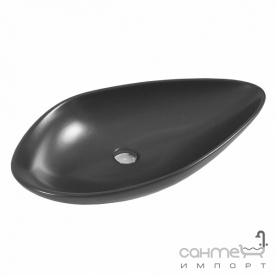 Ассиметричная раковина на столешницу CeraStyle Olive Black 75 АР000040731 матовая черная
