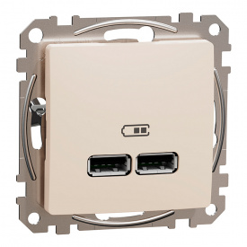Розетка USB Schneider Electric Sedna Design & Elements A+A 2,1A бежевая (SDD112401)
