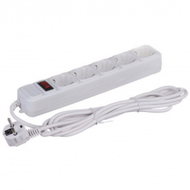 Мережевий фільтр подовжувач на 5 розеток Greelite SP5-5M Білий 5 м