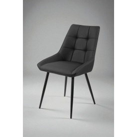 Стілець обідній Мілано М-75 для кухні, їдальні, кафе зі штучної шкіри Чорний/чорний 890х510х605 мм