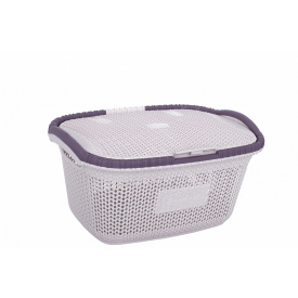 Корзина для белья с крышкой VIOLET HOUSE POWDER Виолетта 23,5х34х47 см Розовый (6481527)