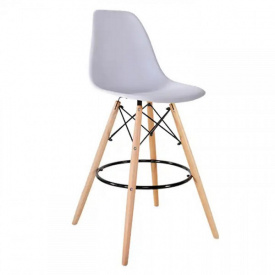 Барний стілець Тауер-Вуд сірий на дерев'яних ніжках