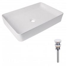 Раковина накладна Qtap Tern 600x400x110 біла з донним клапаном PU02 (QT17112174WN47303)