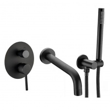 Змішувач для ванни і душу VBI Milano Black прихованого монтажу чорний (VBI-050107BL)