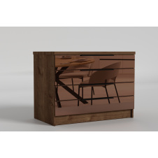 Комод дзеркальний1000 Noir/Нуар, Готові кольорові рішення Дуб Крафт золотий