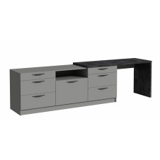 Тумба під ТБ Rosso/Россо з шухлядами 3000х600х804, Готові кольорові рішення Бетон світлий