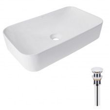 Раковина накладна Qtap Tern 610x350x135 біла з донним клапаном PU02 (QT17112270WN47304)