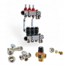 Комплект обладнання для водяної теплої підлоги на 3 контури Tervix з клапаном TMV (522103)