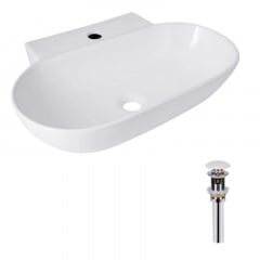 Раковина підвісна/накладна Qtap Cardinal 565х400х130 біла з донним клапаном PU02 (QT0411K177WN47330) Чугуев