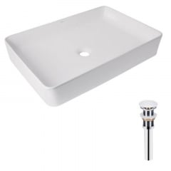 Раковина накладна Qtap Tern 600x400x110 біла з донним клапаном PU02 (QT17112174WN47303) Петрове