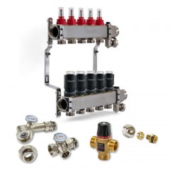 Комплект обладнання для водяної теплої підлоги на 5 контурів Tervix з клапаном TMV (522105) Приморск