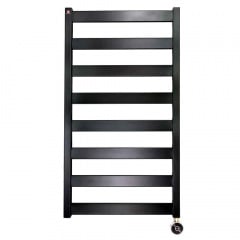 Електрична рушникосушка Terma Vivo 910х500, чорна з теном DRYblack, права Дзензелевка